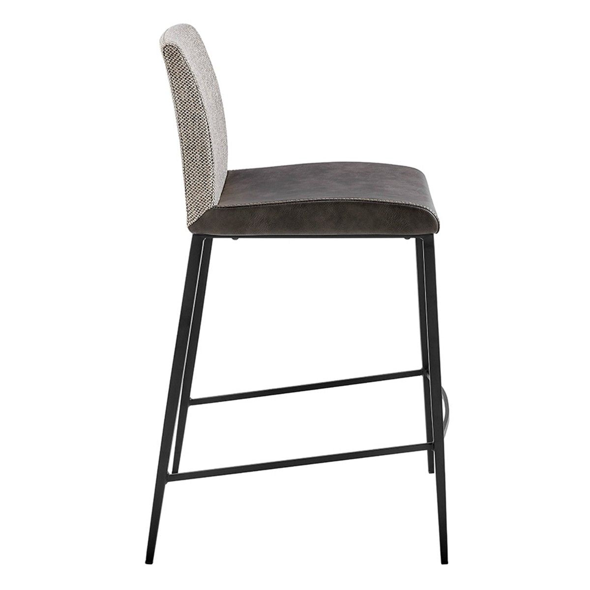 Low Back Counter Height Bar Chairs (Set of 2) - Gray / Black