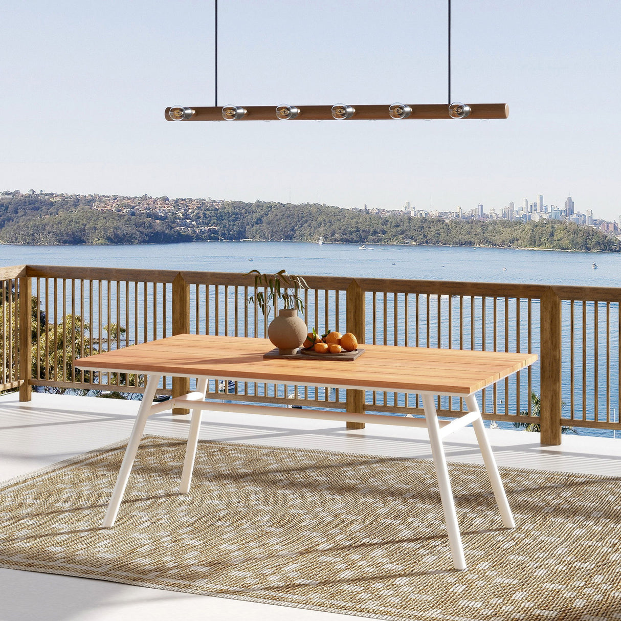 Maiden - 6 Seater Patio Dining Table - Natural Teak by Jennifer Taylor Home | Bel Furniture