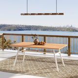 Maiden - 6 Seater Patio Dining Table - Natural Teak by Jennifer Taylor Home | Bel Furniture