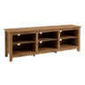 Modern Transitional 3 Shelf Open Storage 70" TV Stand For 80" TVs Light Brown None by Walker Edison | Bel Furniture