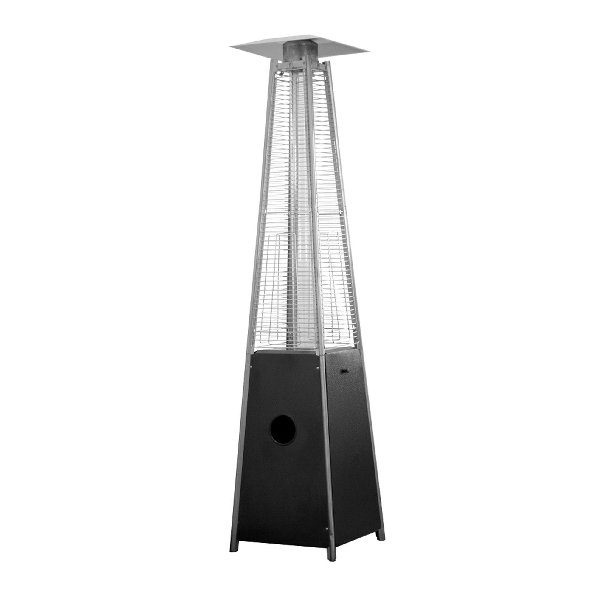 41000 Btu Steel Propane Triangular Pyramid Standing Patio Heater - Black