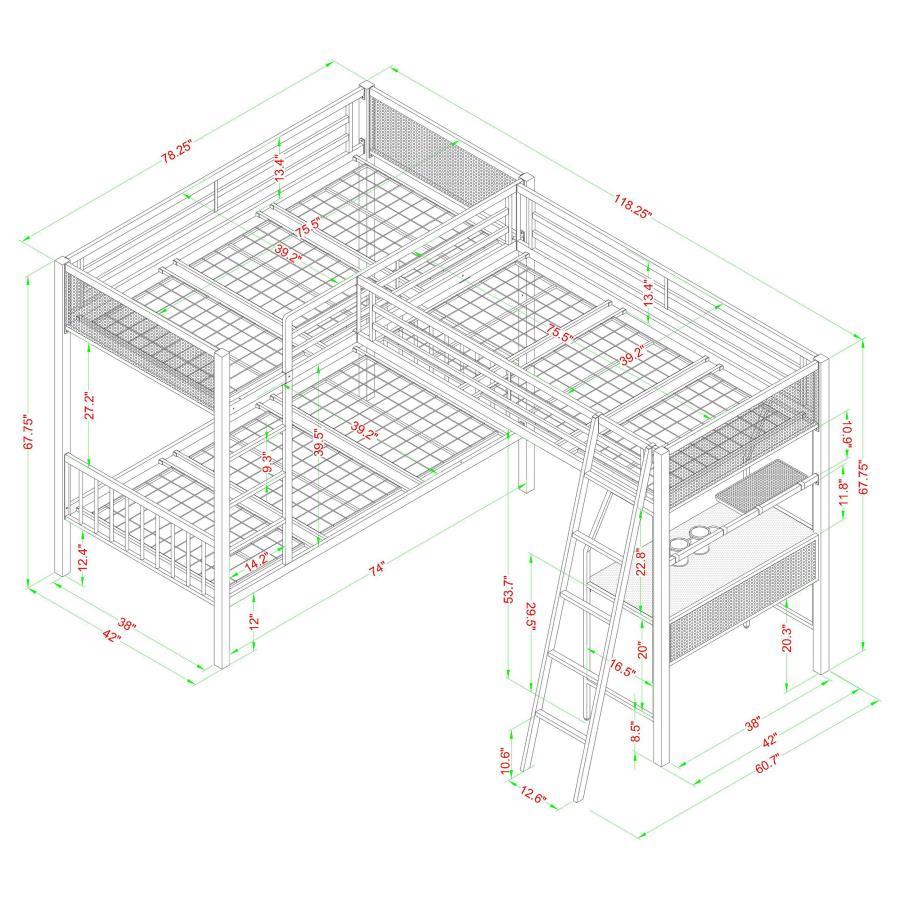 Meyers - Metal Bunk Bed With Loft