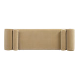 Mason - Arched Arm Bench With Bolster Pillows - Camel Brown Beige by Jennifer Taylor Home | Bel Furniture