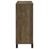 Arlington - Sliding Door Home Bar Wine Cabinet - Rustic Oak by CoasterEveryday | Bel Furniture