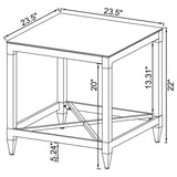 Lindley - Square Tempered Mirror Acrylic Table