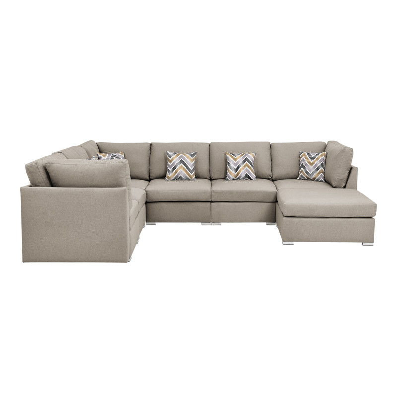 Amira - Reversible Modular Sectional Sofa With USB Console And Ottoman