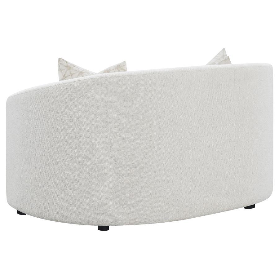 Rainn - Boucle Upholstered Sloped Arm Loveseat - Latte by CoasterEssence | Bel Furniture