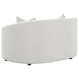 Rainn - Boucle Upholstered Sloped Arm Loveseat - Latte by CoasterEssence | Bel Furniture
