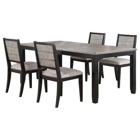 Elodie - Rectangular Extension Leaf Dining Set Dark Gray 5 Pc. Table, 4 Chairs by Coaster Fine Furniture | Bel Furniture
