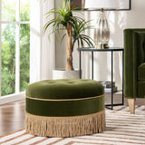 Yolanda - Round Upholstered Accent Ottoman by Jennifer Taylor Home | Bel Furniture