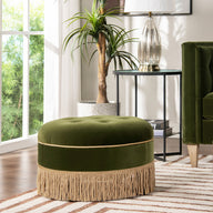 Yolanda - Round Upholstered Accent Ottoman by Jennifer Taylor Home | Bel Furniture
