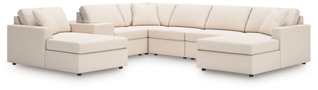 Modmax - Oyster - Sectional White 7 Pc. Sectional With Laf And Raf Corner Chaises And Storage Console by Signature Design by Ashley® | Bel Furniture