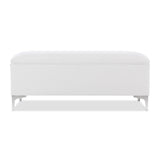 Madelyn - Modern Storage Bench - Bright White Dye by Jennifer Taylor Home | Bel Furniture