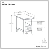 Ela - Narrow End Table - Brown