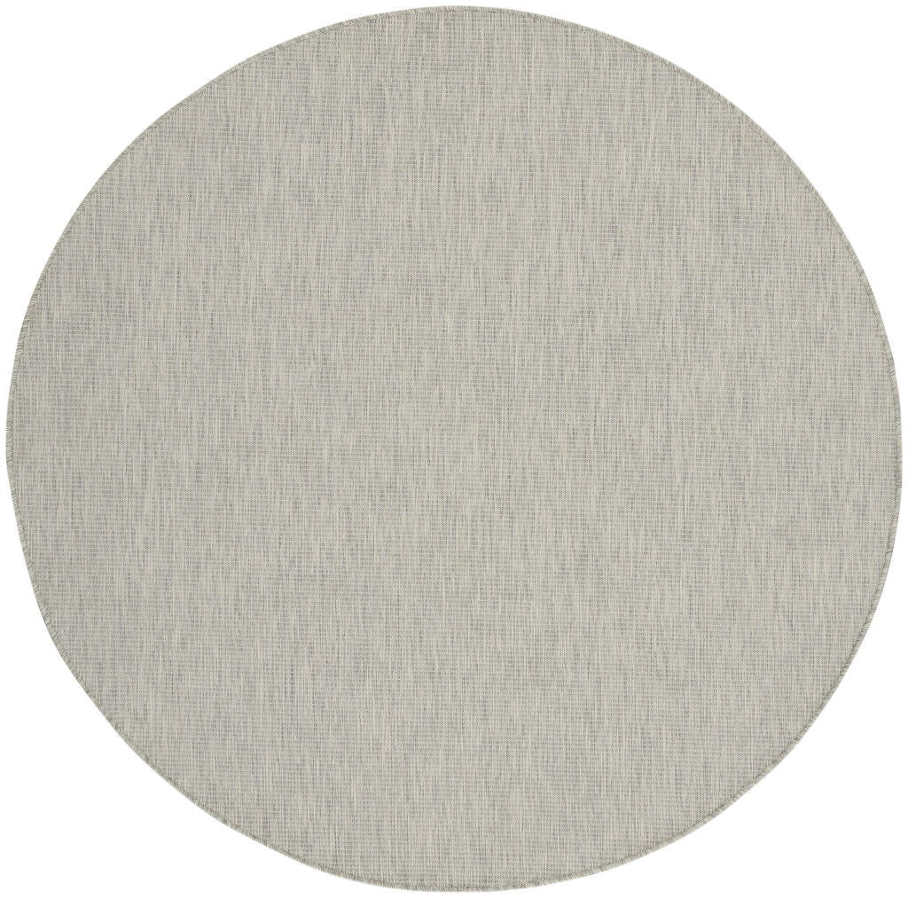 8' Round Power Loom Area Rug - Gray