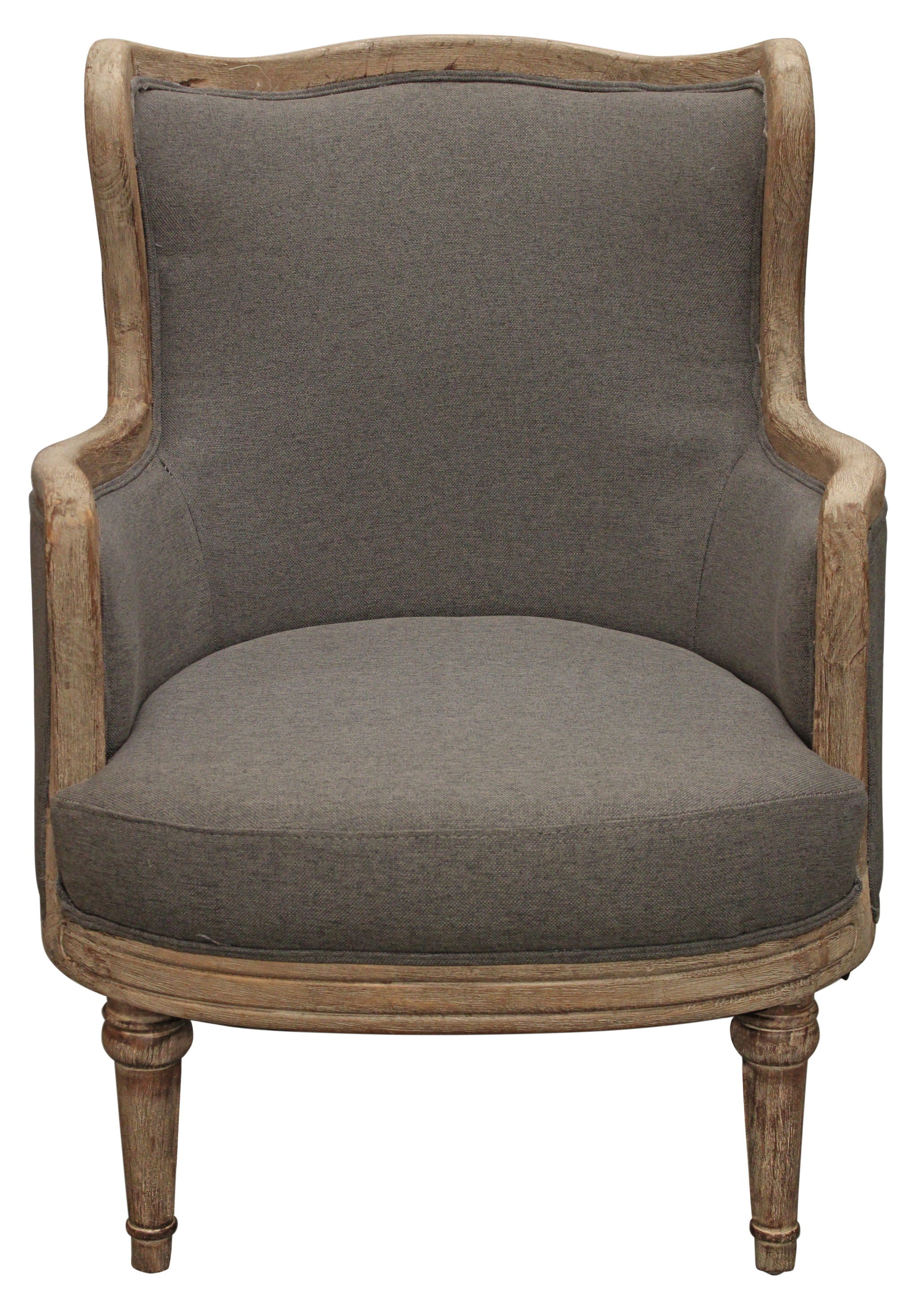 Linen Solid Color Arm Chair - Gray