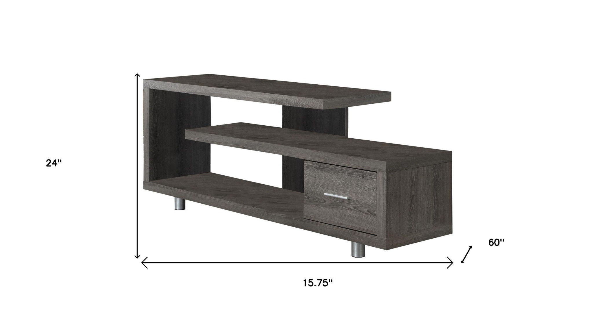 Open Shelving Entertainment Center - Deep Taupe