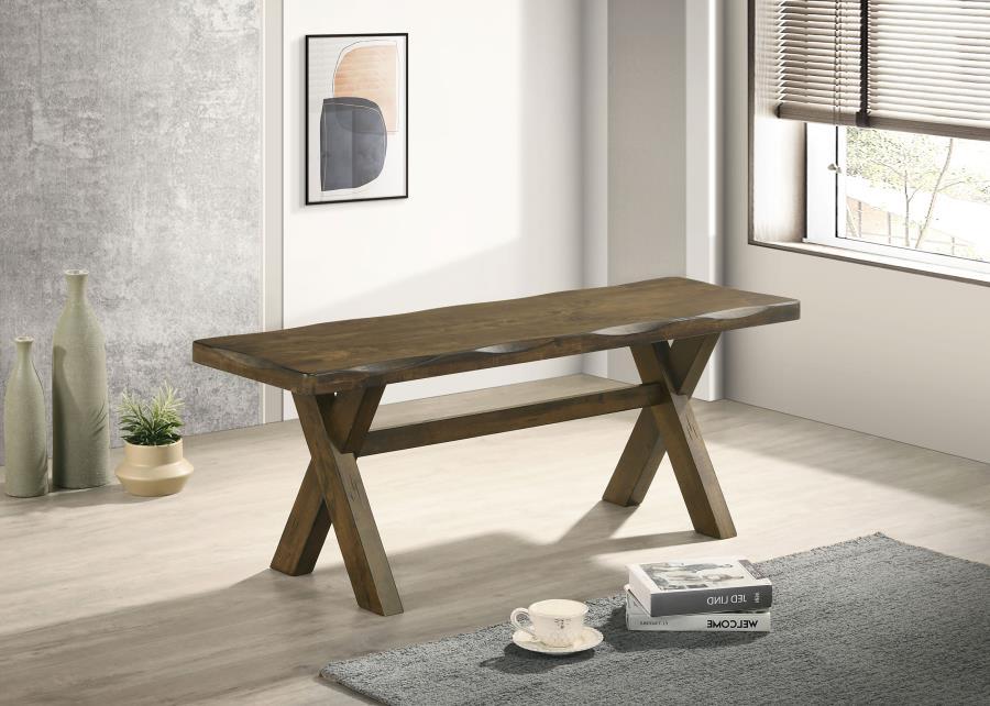 Alston - Wood Dining Bench - Knotty Nutmeg by CoasterEveryday | Bel Furniture