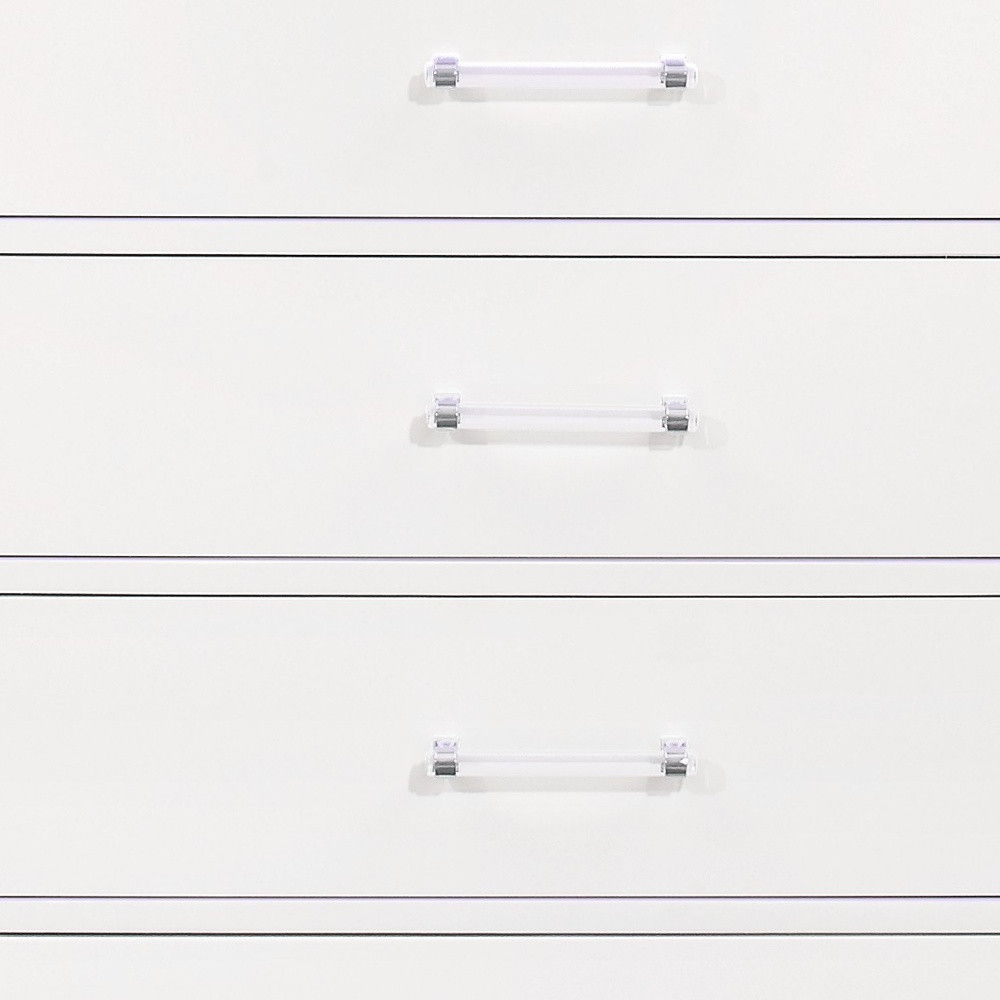 Solid Wood Five Drawer Chest With Led Lighting - White