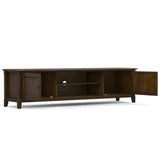 Burlington - Low TV Media Stand - Mahogany by Simpli-Home | Bel Furniture