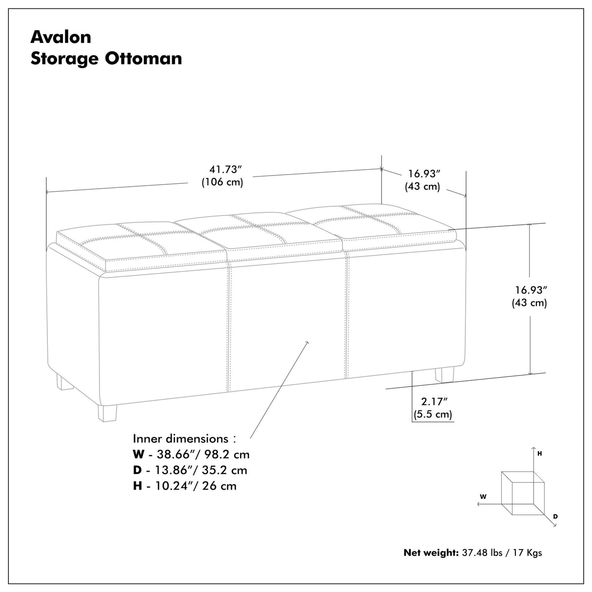 Avalon - Multi Functional Storage Ottoman