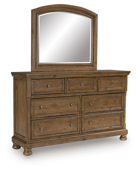 Feddinger - Medium Brown - Dresser And Mirror by Signature Design by Ashley® | Bel Furniture