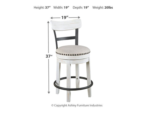 Valebeck - Full Back Swivel Stool by Signature Design by Ashley® | Bel Furniture