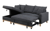 Colton - Woven Reversible Sleeper Sectional Sofa With Storage Chaise - Dark Gray by Lilola Home | Bel Furniture