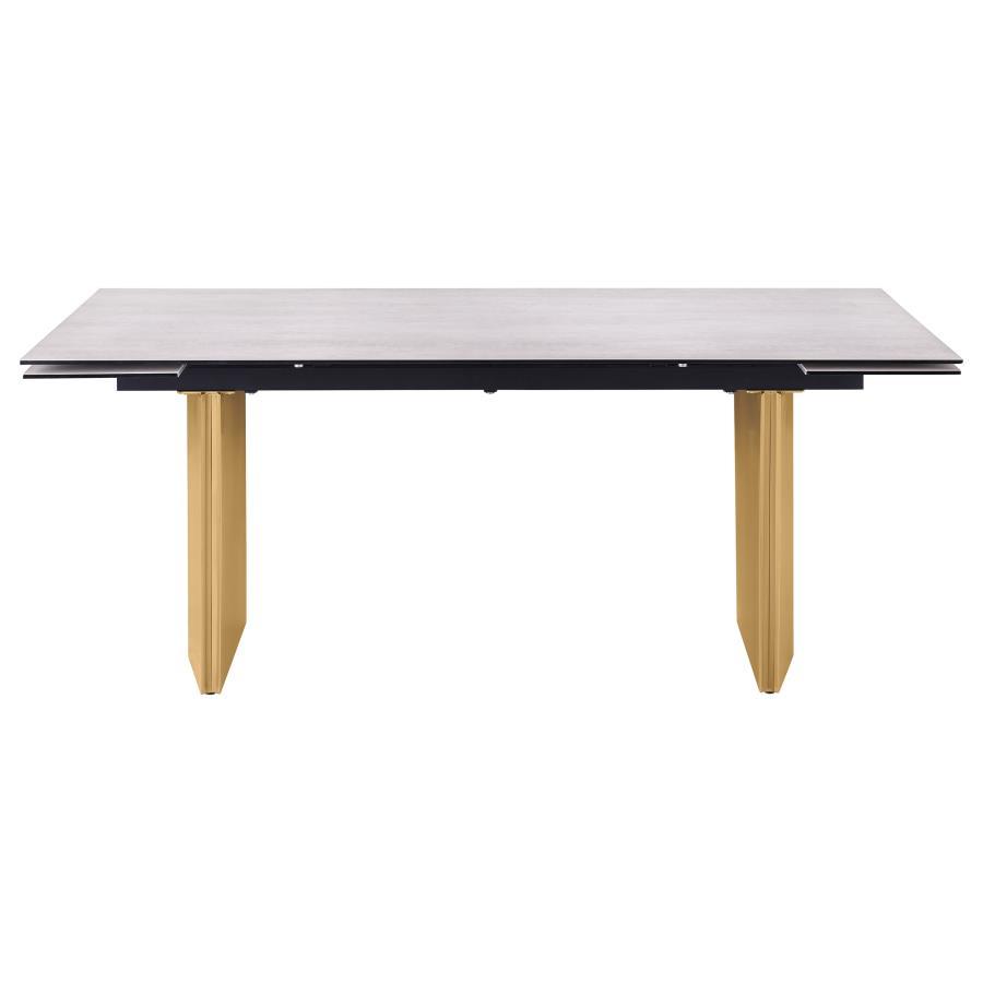 Vesa - Glass Top Extension Dining Table - Beige by Coaster Fine Furniture | Bel Furniture
