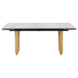 Vesa - Glass Top Extension Dining Table - Beige by Coaster Fine Furniture | Bel Furniture