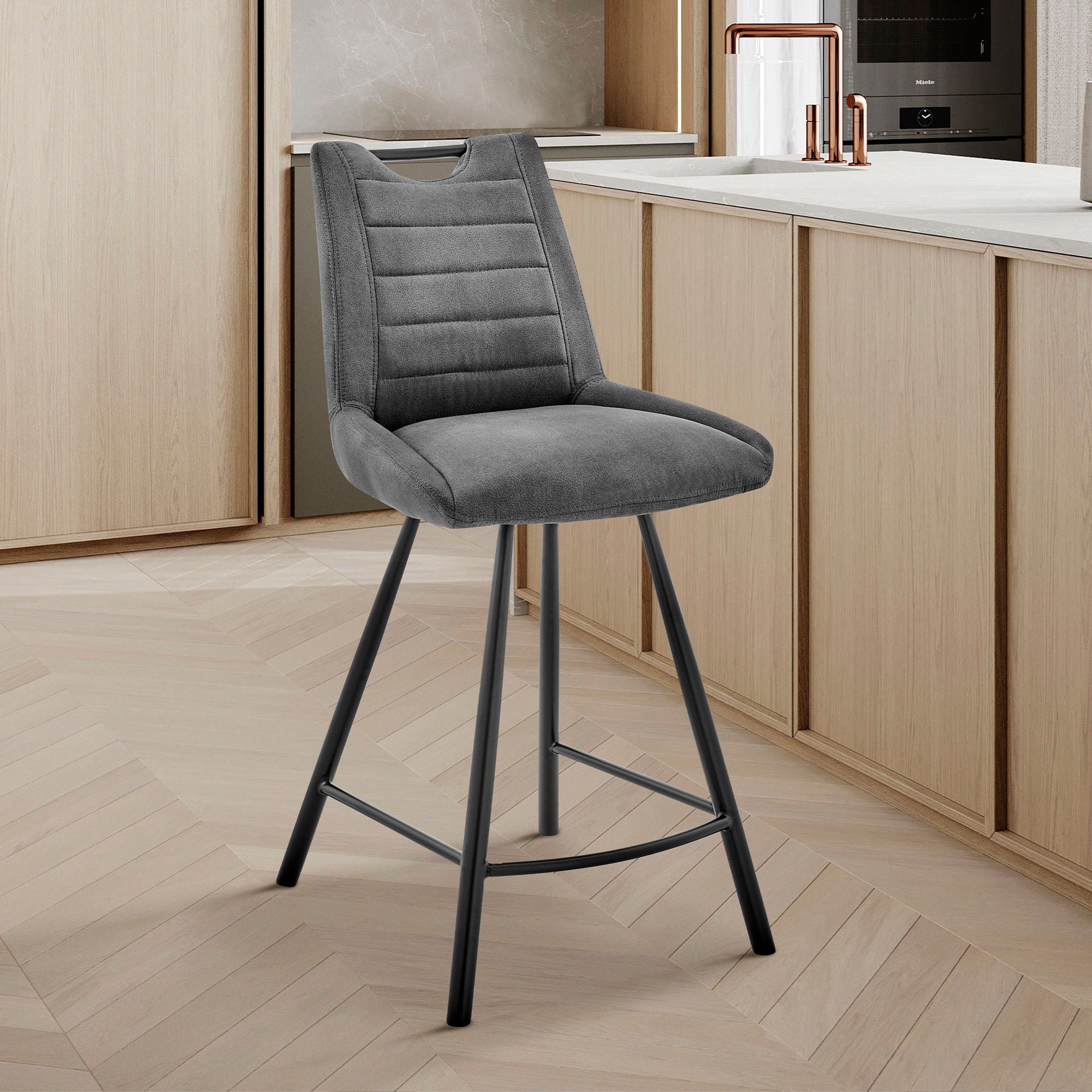 42" Bar Height Bar Chair - Charcoal / Black