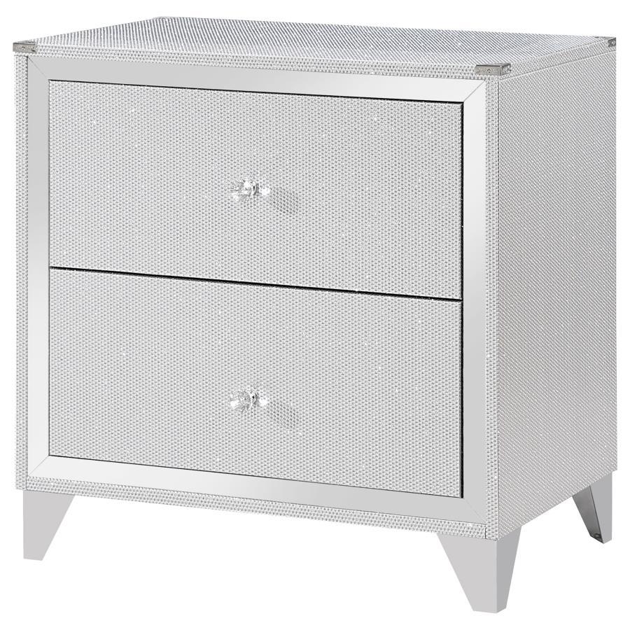 Larue - 2-Drawer Nightstand - Silver