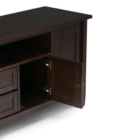 Warm Shaker - TV Media Stand Handcrafted - Tobacco Brown by Simpli-Home | Bel Furniture