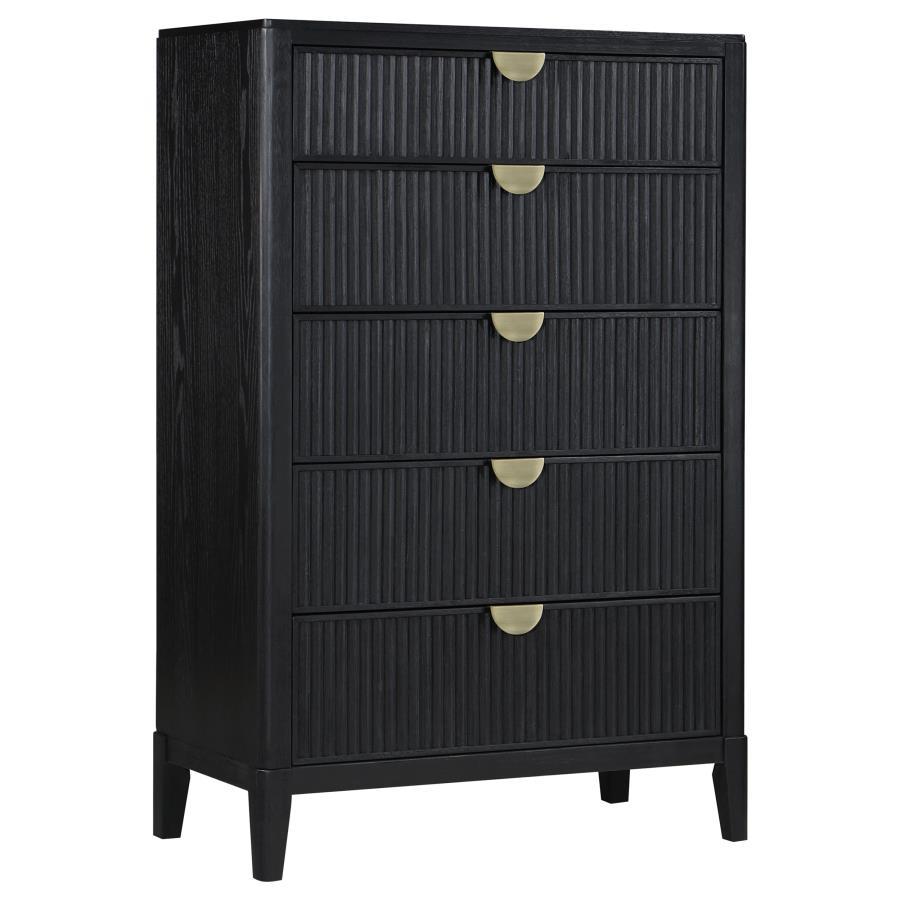 Brookmead - 5-Drawer Bedroom Chest - Black by Coaster Fine Furniture | Bel Furniture