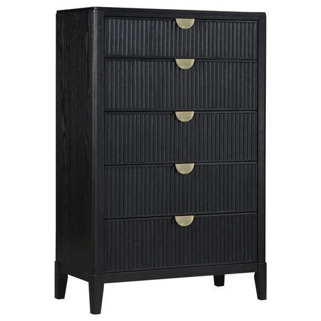 Brookmead - 5-Drawer Bedroom Chest - Black by Coaster Fine Furniture | Bel Furniture