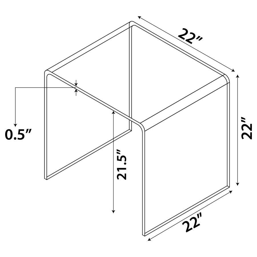 Ripley - Squared Tempered Bent Glass Side End Table - Clear