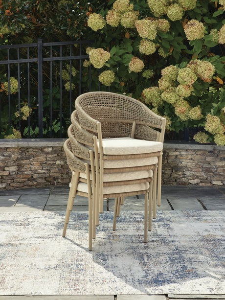 Orchard Beach - Arm Chair With Cushion (Set of 4) - Beige - view 7