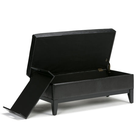 Oregon - Contemporary Storage Ottoman Bench With Tray - view 43