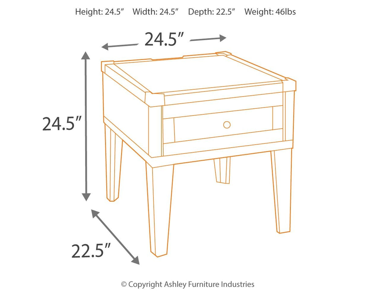Todoe - Dark Gray - Rectangular End Table by Signature Design by Ashley® | Bel Furniture