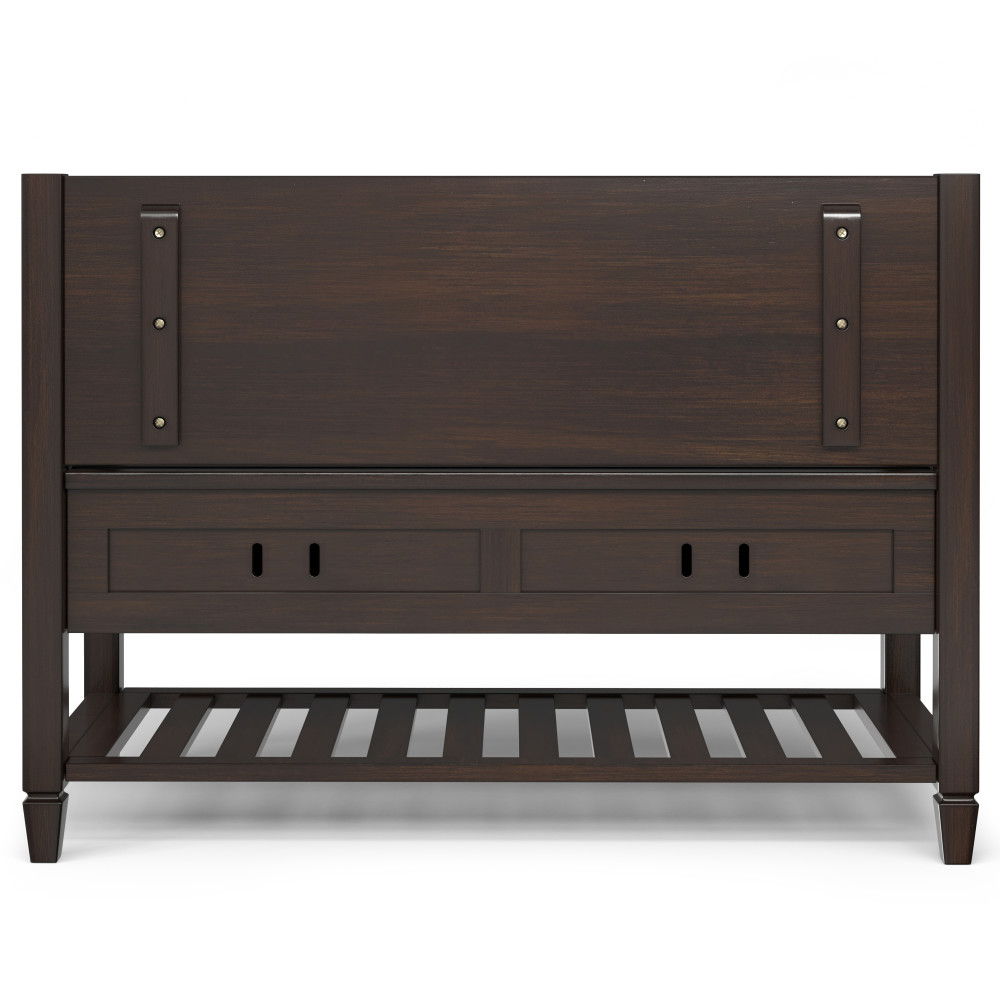 Connaught - Entryway Storage Bench With Shelf - Chestnut by Simpli-Home | Bel Furniture