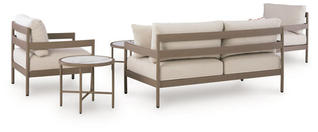 Bluff Trail - Loveseat, Lounge Chairs, Tables Set (Set of 5) - Beige - view 9