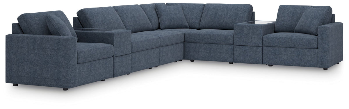 Modmax - Ink - Sectional Blue 8 Pc. Sectional With 2 Storage Consoles by Signature Design by Ashley® | Bel Furniture