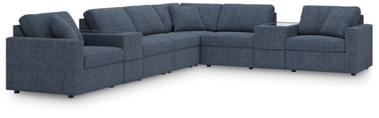 Modmax - Ink - Sectional Blue 8 Pc. Sectional With 2 Storage Consoles by Signature Design by Ashley® | Bel Furniture