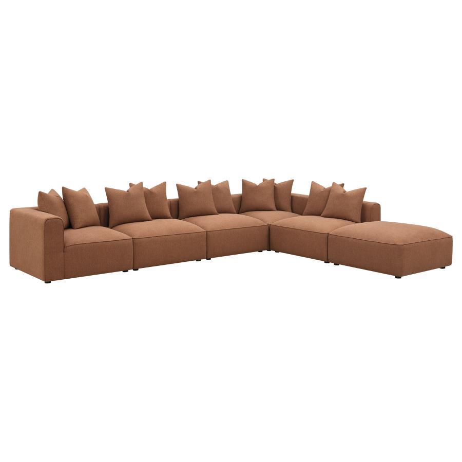 Jennifer - Upholstered Modular Sectional Light Brown 6 Pc. Sectional by CoasterElevations | Bel Furniture
