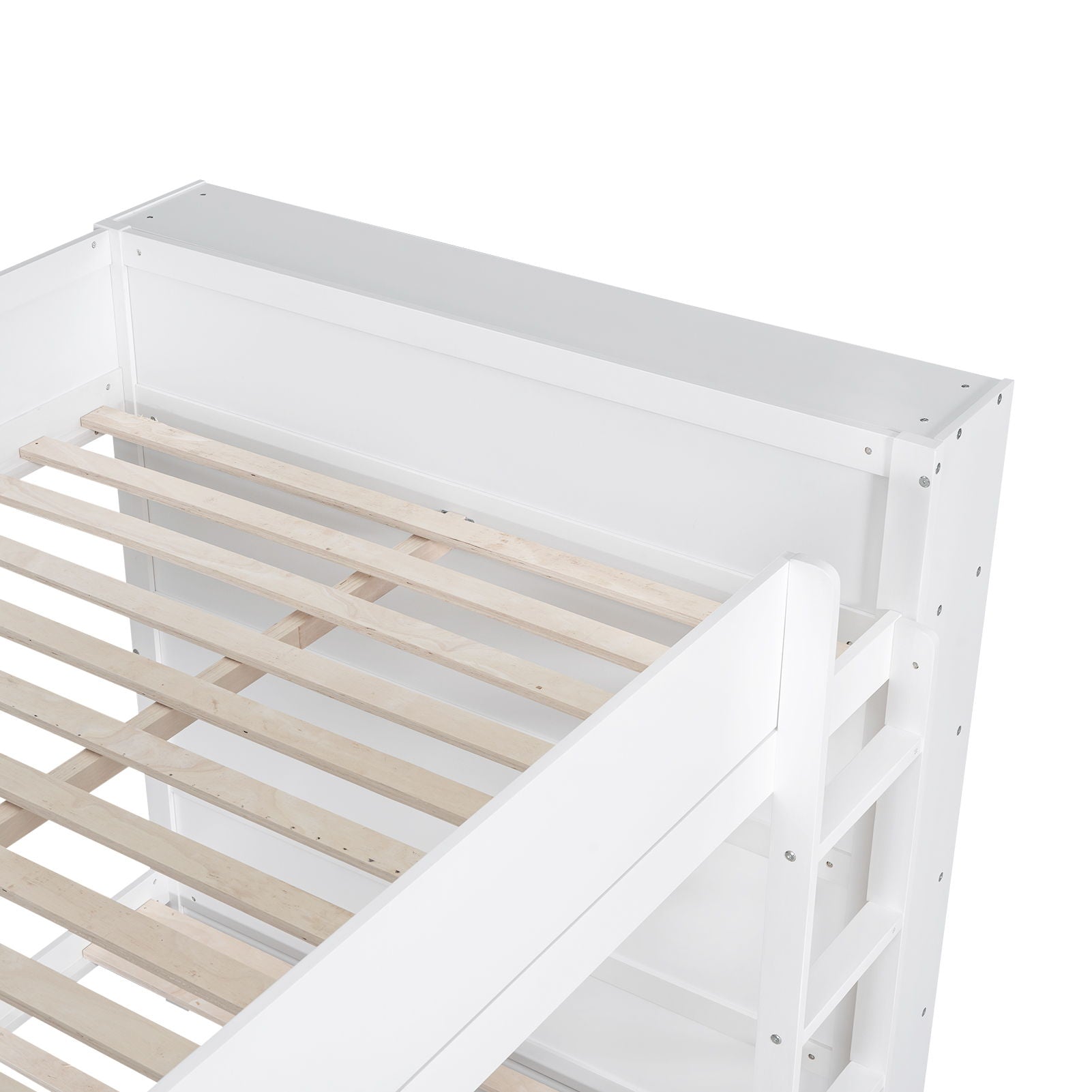 Full Over Full Bunk Bed With 2 Drawers And Multi - Layer Cabinet