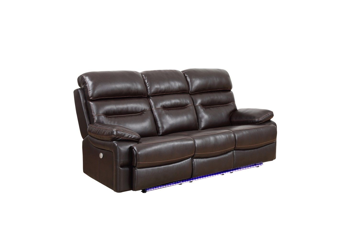 Faux Leather Usb Sofa With Black Legs - Gray