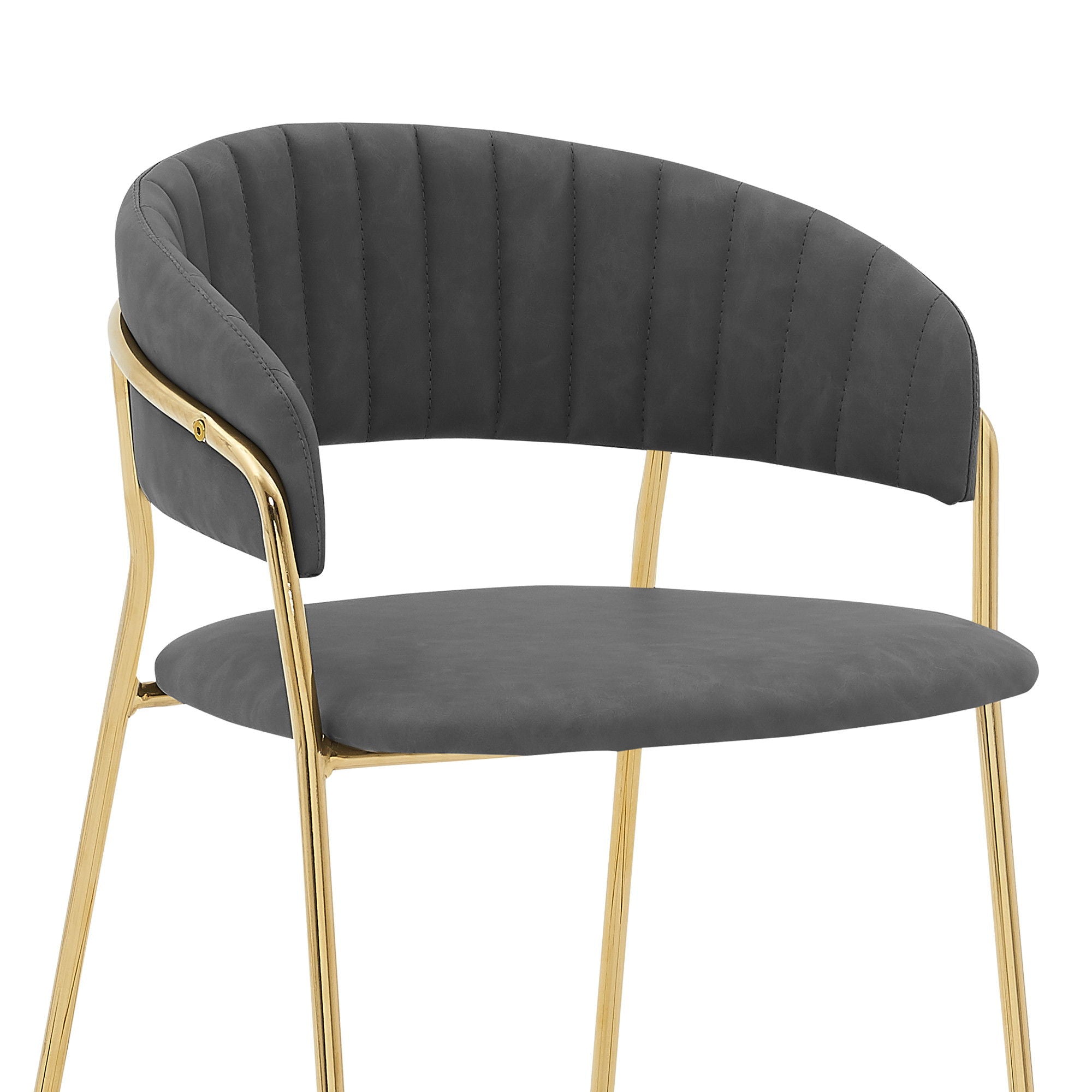 Low Back Counter Height Bar Chair - Gray / Gold