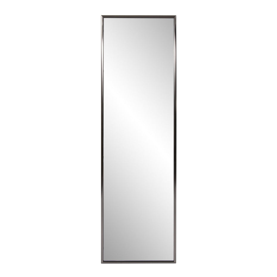 Rectangular Full Length Wall Mirror - Brushed Titanium