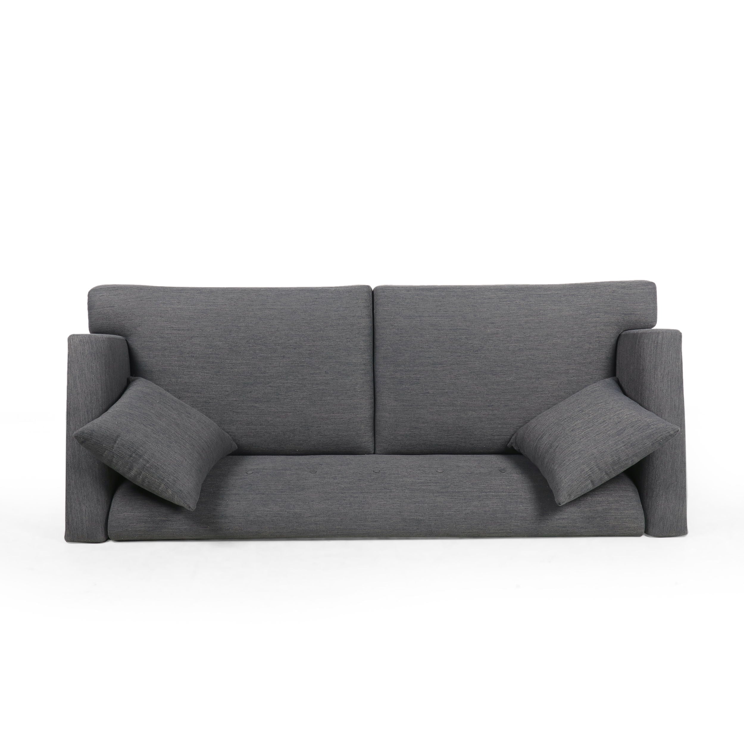 Comfy 3 Seat Sofa With Wooden Legs, For Living Room And Study - Charcoal