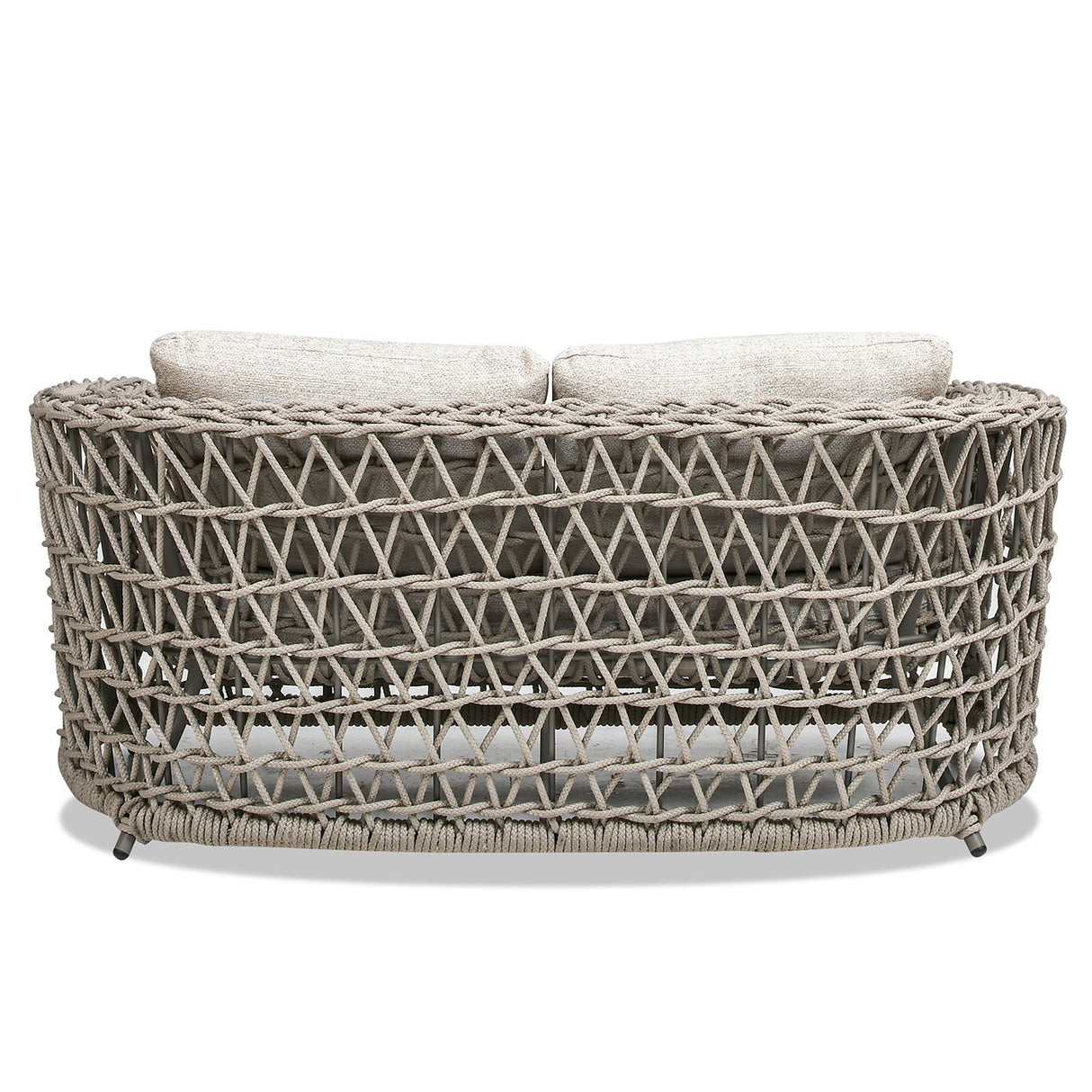 Everly - Frame Barrel Deep Seating Patio Loveseat Sofa Axroma Olefin - Oat Beige by Jennifer Taylor Home | Bel Furniture